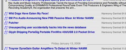 Hey, Harmony Central! Someone hacked your RSS feed!